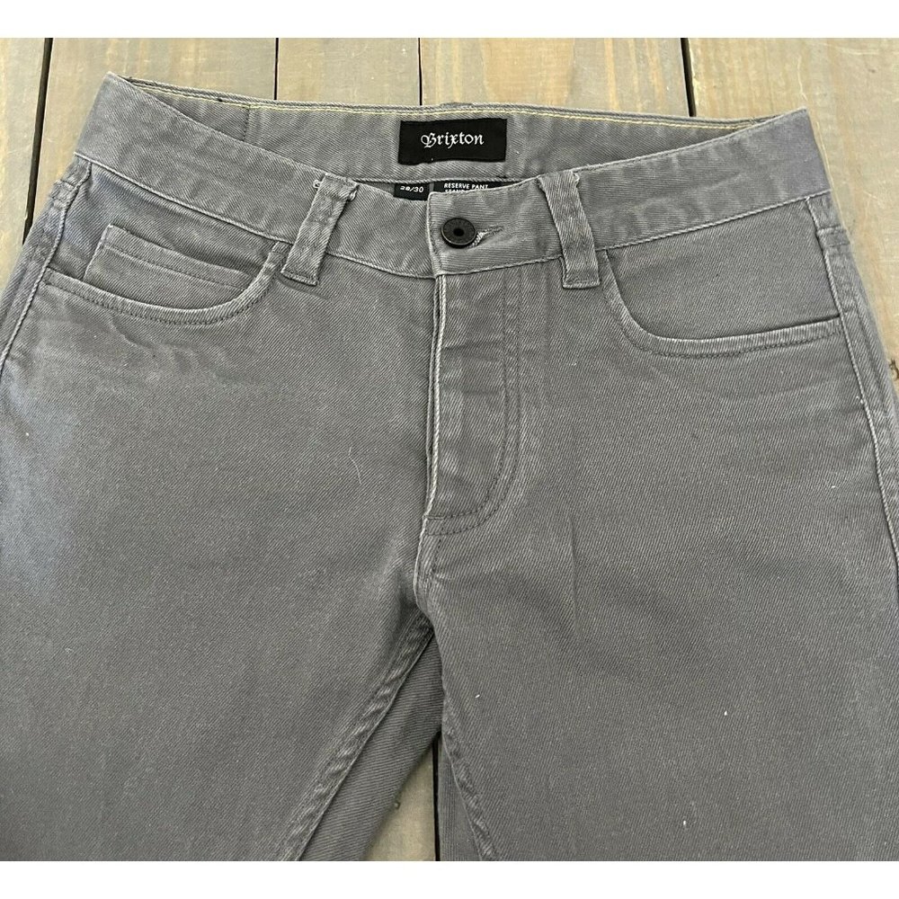 Brixton Men’s Gray Denim Button Fly Standard Fit Jeans 28/30 (measures 28/28) - Picture 2 of 11
